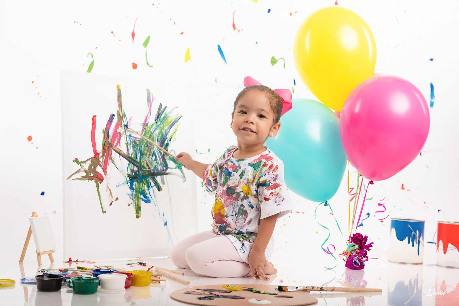 Sesión en foto estudio del cumpleaños 3 de Mila en Santo Domingo